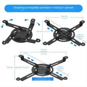 Pribor za projektorski stativ – željezna konstrukcija, nosivost 5 kg, stupac s 1 sekcijom, težina 500 g