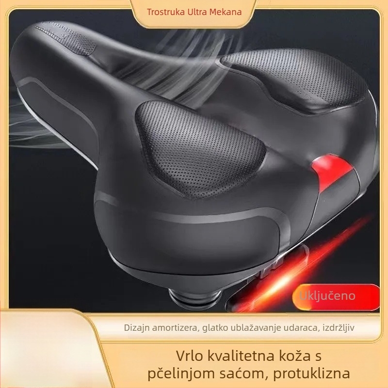 Sjedalo za bicikl - debelo mekano jastučić, prozračan i dišući, amortizirajuće silikonsko sjedalo, kompatibilno sa standardnim biciklima, prilagodljiva obrada