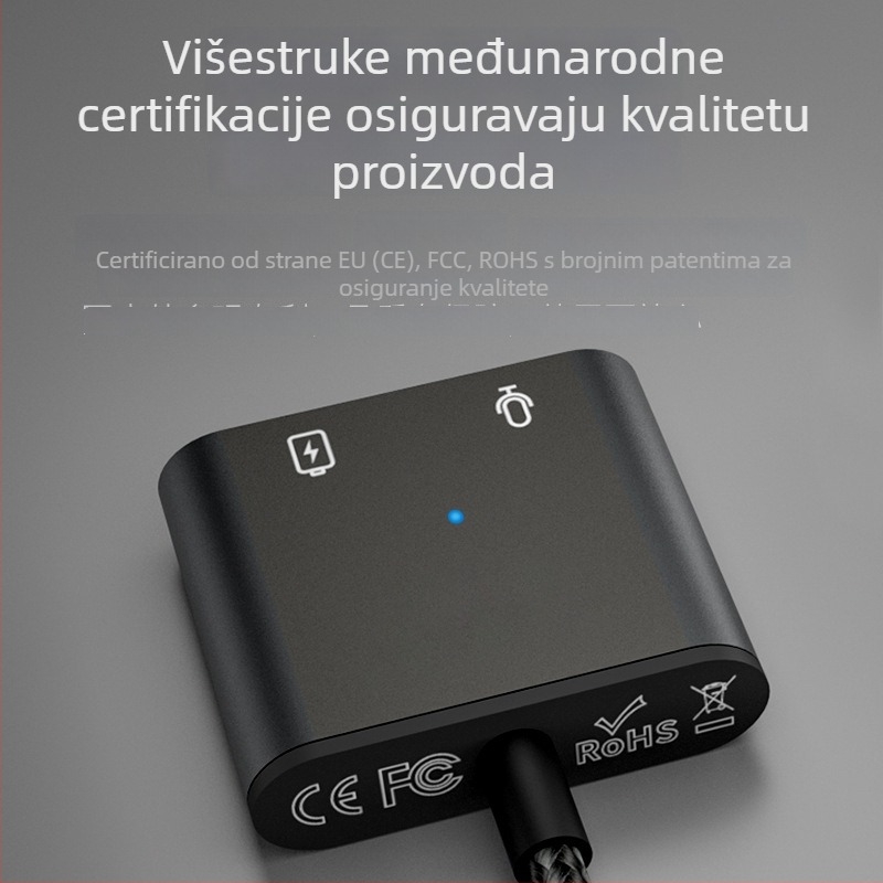 Type-C audio adapter s 3,5 mm priključkom, 2-in-1 spojnik za slušalice, Android kompatibilan, U-Shield, 60W