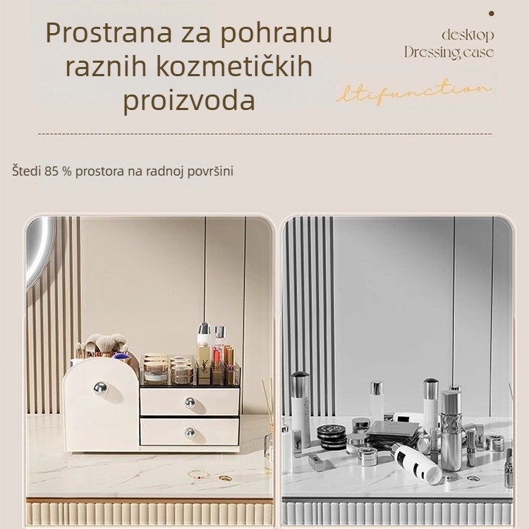 Kutija za kozmetiku s pregradama, akril, vintage stil, model 20250710001