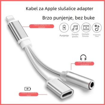 Sincerity cy-163 2-u-1 Lightning adapter za 3,5 mm audio i punjenje za Apple slušalice