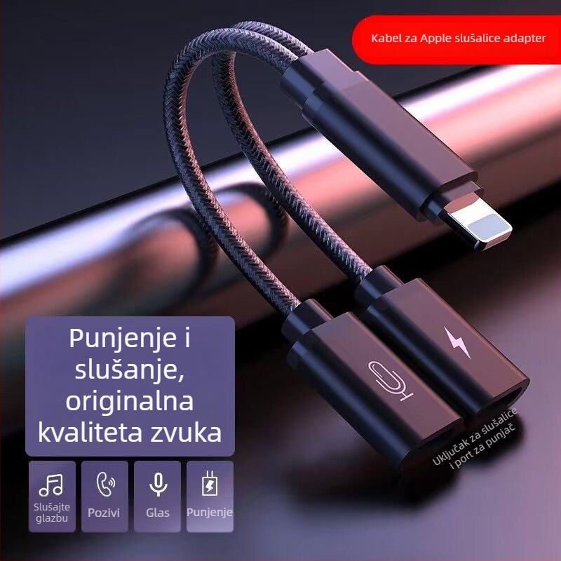 Sincerity cy-163 2-u-1 Lightning adapter za 3,5 mm audio i punjenje za Apple slušalice