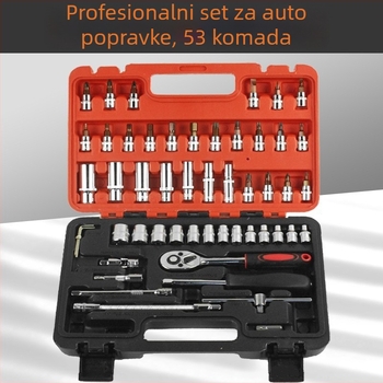 108-dijelni set alata za popravak automobila | alati od ugljičnog čelika | plastična kutija | 1,6 kg | model 108 | za popravak automobila, bicikala i kućnu upotrebu