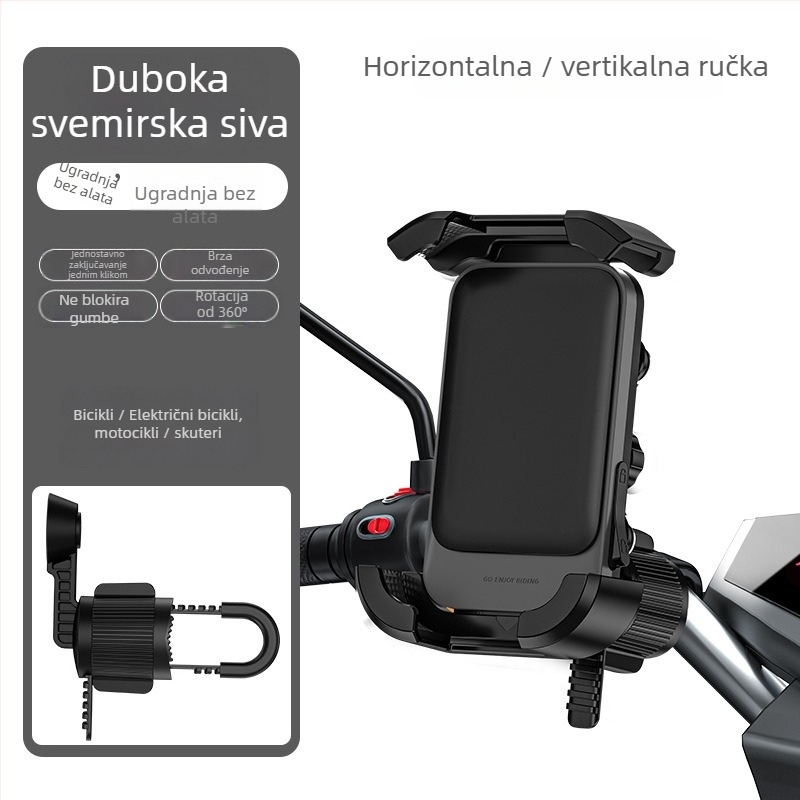 Držač za telefon za električna vozila i bicikle – aluminijski stalak (Značka: Che dafu; Model: Mtc-09; Materijal: Legura)