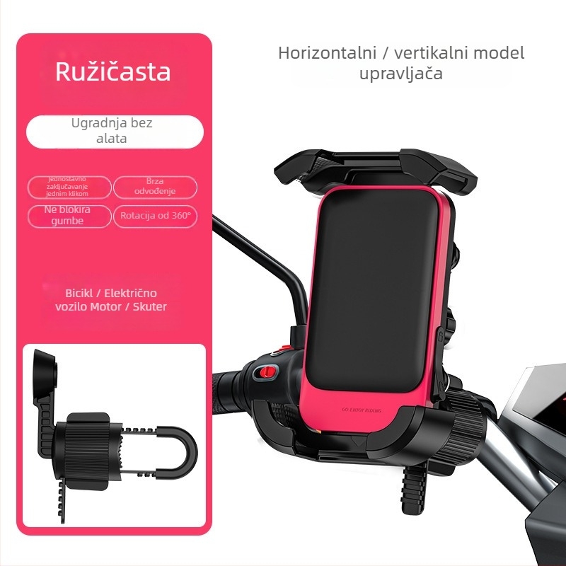 Držač za telefon za električna vozila i bicikle – aluminijski stalak (Značka: Che dafu; Model: Mtc-09; Materijal: Legura)
