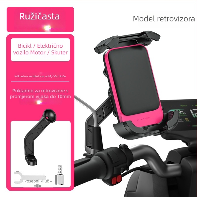 Držač za telefon za električna vozila i bicikle – aluminijski stalak (Značka: Che dafu; Model: Mtc-09; Materijal: Legura)