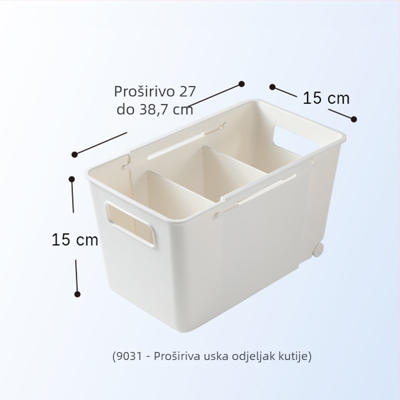 Organizator za ladicu, japanski stil, s odjeljcima, PP plastika, kapacitet 2 L, modeli 8094 uski i 8095 široki
