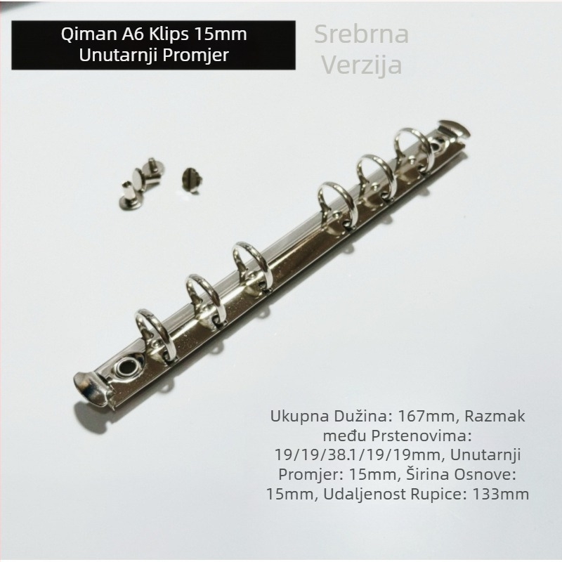 Jednostrani folder s metalnim klipsama za 6 rupa, PVC, veličina klipse 222