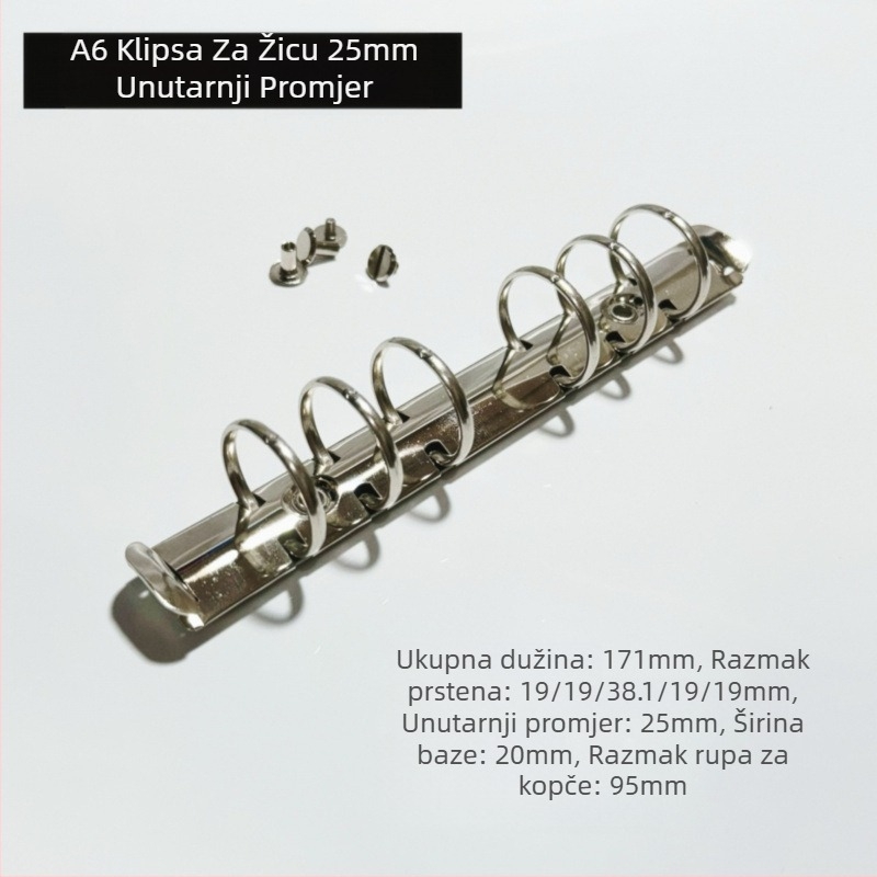 Jednostrani folder s metalnim klipsama za 6 rupa, PVC, veličina klipse 222