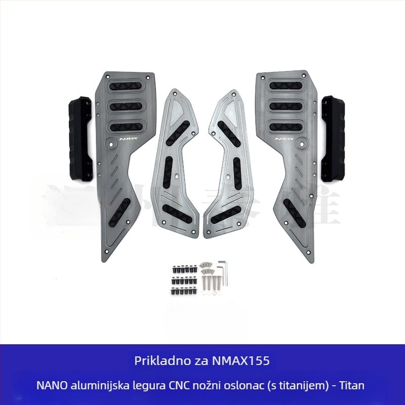 Pedale od aluminijske legure za Yamaha NMAX155 – prednje i stražnje pedale, elektroplatirani završetak