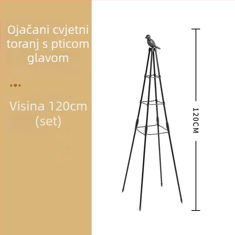 Ojačana ptica cvjetna kula, željezna konstrukcija, za tlo, Zhi Xiao