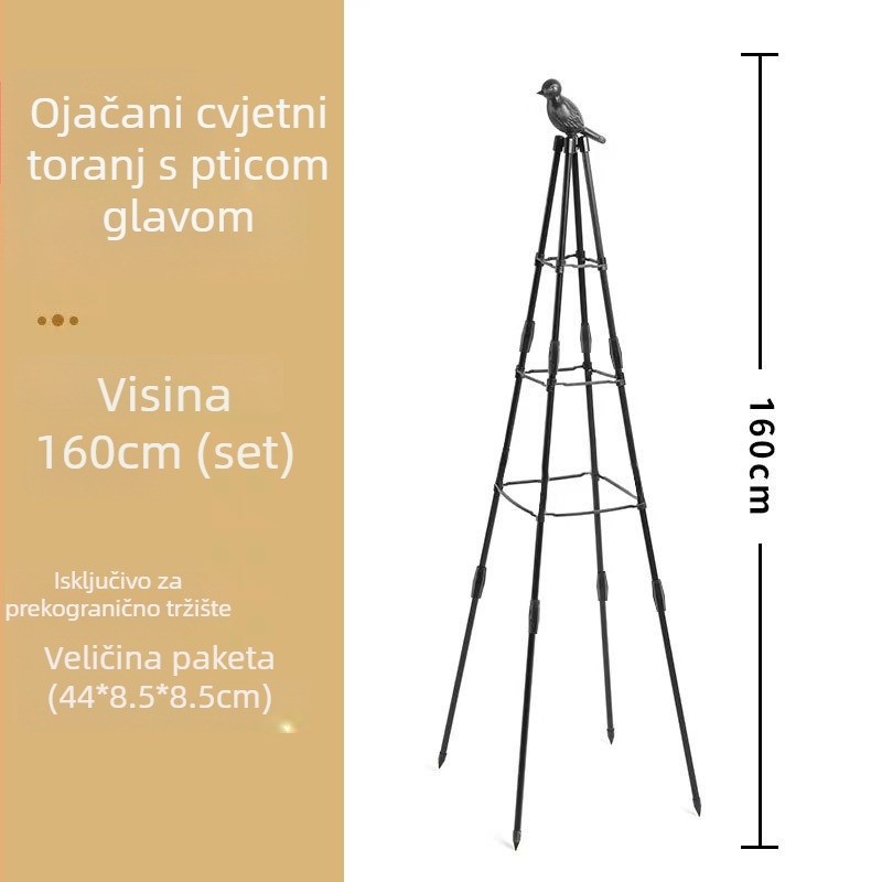 Ojačana ptica cvjetna kula, željezna konstrukcija, za tlo, Zhi Xiao