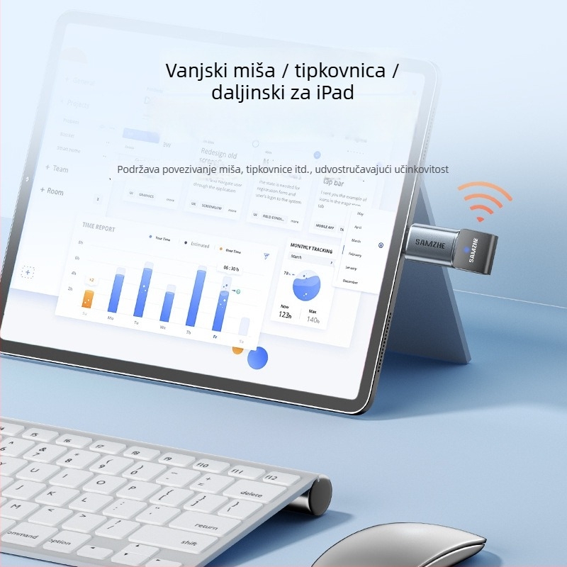 Lightning na USB-OTG adaptor s USB-C PD napajanjem za mobilne telefone