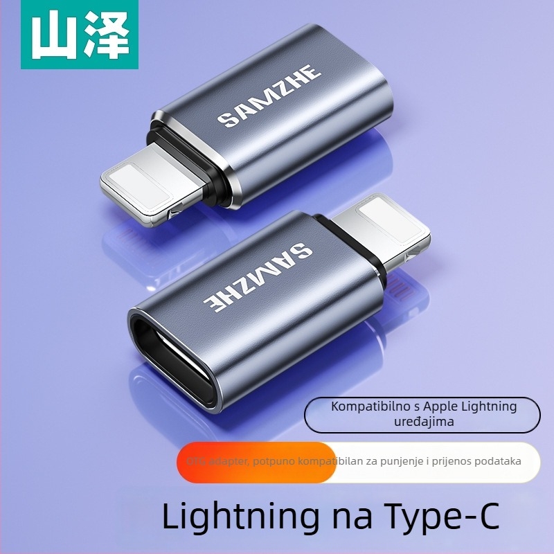 Lightning na USB-OTG adaptor s USB-C PD napajanjem za mobilne telefone