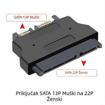 Notebook SATA na Slimline adapter – 22P ženski na 13P muški, konverzijska glava za optički pogon, za tvrdi disk