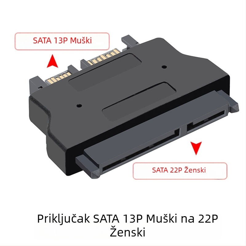 Notebook SATA na Slimline adapter – 22P ženski na 13P muški, konverzijska glava za optički pogon, za tvrdi disk