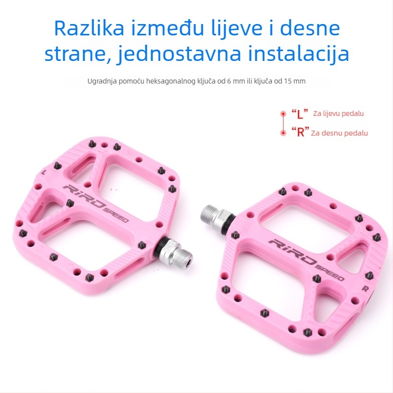 RIRO NL75 Nylon pedale za planinski bicikl, protuklizne, proširene, ležajevi od najlona, univerzalna kompatibilnost