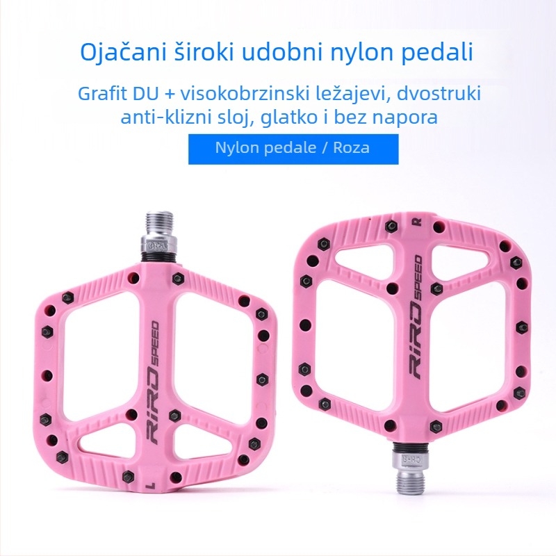 RIRO NL75 Nylon pedale za planinski bicikl, protuklizne, proširene, ležajevi od najlona, univerzalna kompatibilnost