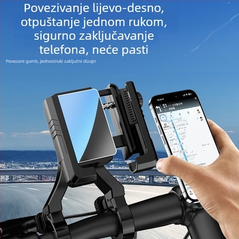 Držač za telefon na biciklu, otporan na udarce, univerzalni držač za upravljač, plastična konstrukcija