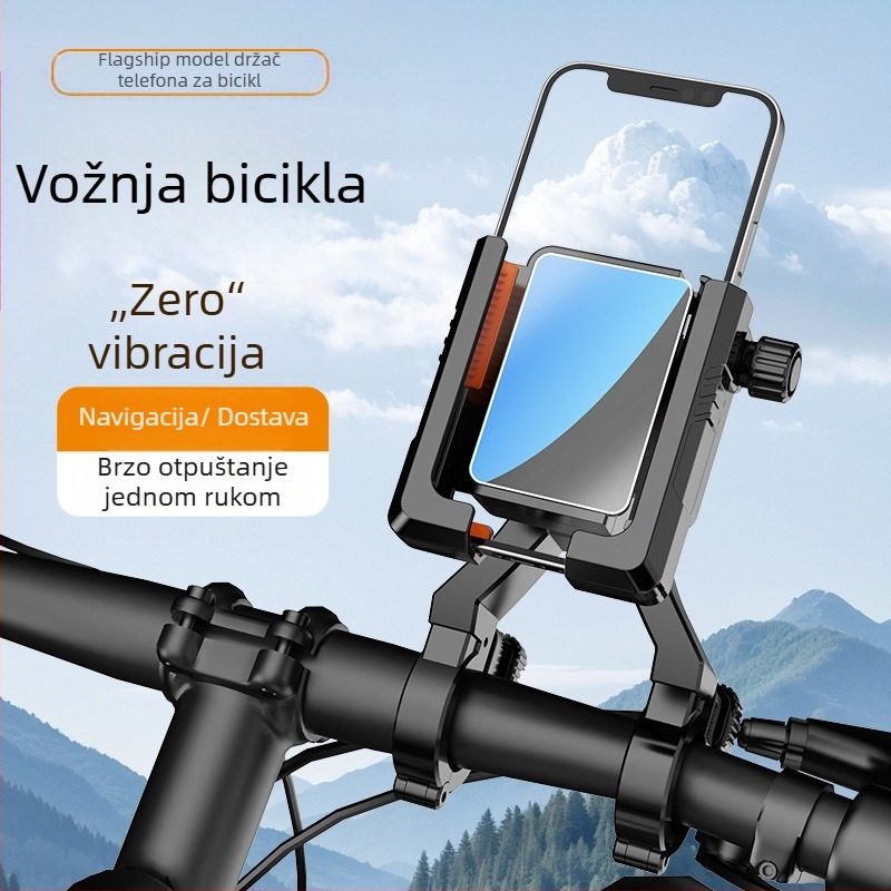 Držač za telefon na biciklu, otporan na udarce, univerzalni držač za upravljač, plastična konstrukcija