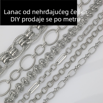 Nerđajući čelični lanac ogrlica - ručno izrađena, reljefni dizajn, personalizirano, unisex, DIY nakit