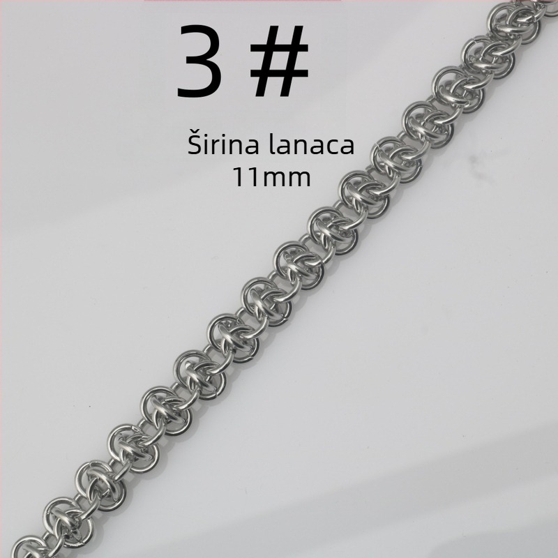 Nerđajući čelični lanac ogrlica - ručno izrađena, reljefni dizajn, personalizirano, unisex, DIY nakit