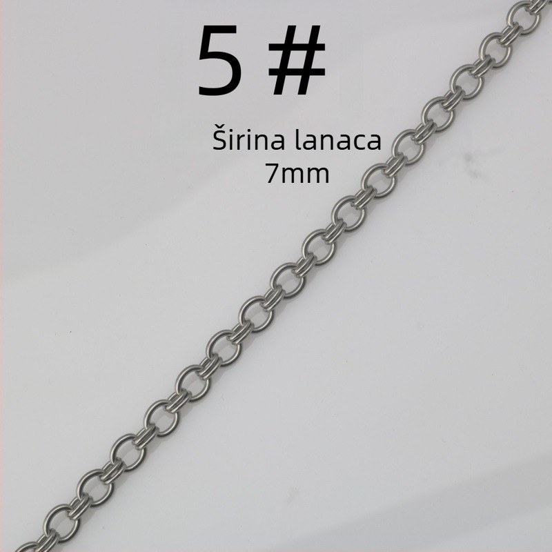 Nerđajući čelični lanac ogrlica - ručno izrađena, reljefni dizajn, personalizirano, unisex, DIY nakit