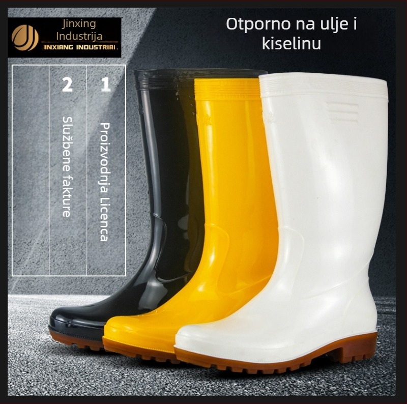PVC kišne čizme, visoki vrat, jedinstveno oblikovan đon, protuklizne i otporne na habanje
