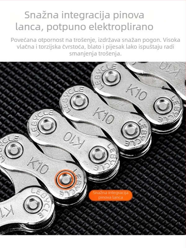 Lebycle CN-K lanac za bicikle, za planinske i cestovne bicikle, 7/8/9/10/11 brzina, čelik