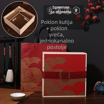 Drvena kutija za poklon s graviranjem, prirodno drvo, Kraft uložak, model 102, mogućnost prilagođavanja