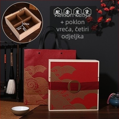 Drvena kutija za poklon s graviranjem, prirodno drvo, Kraft uložak, model 102, mogućnost prilagođavanja