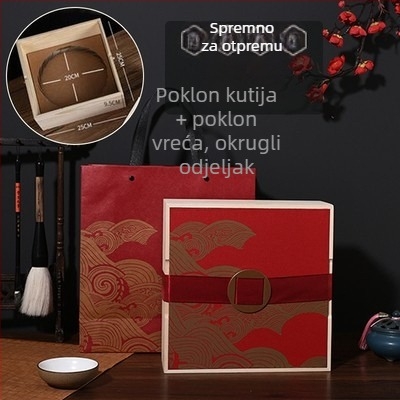 Drvena kutija za poklon s graviranjem, prirodno drvo, Kraft uložak, model 102, mogućnost prilagođavanja