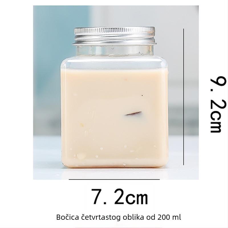 Jednokratna zatvorena plastična kvadratna čaša za napitke, 401–500 ml, PET