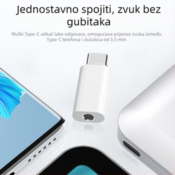 Type-C na 3.5 mm audio adapter USB DAC – vanjska zvučna kartica – kompatibilan s Huawei, Samsung, Xiaomi, OPPO