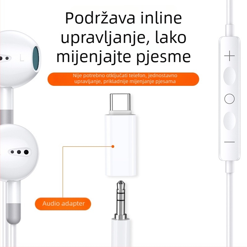 Type-C na 3.5 mm audio adapter USB DAC – vanjska zvučna kartica – kompatibilan s Huawei, Samsung, Xiaomi, OPPO