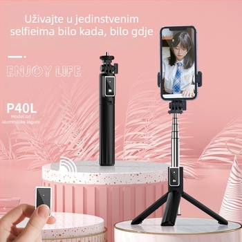 Selfiecom P40S/P40L Prijenosni Višenamjenski StatiV s GoPro Sučeljem za Horizontalno i Vertikalno Snimanje (Model: P40S/P40L; Materijali: aluminijska legura, ABS, nehrđajući čelik; Bluetooth daljinski: uključen; Prilagodba: podržana)