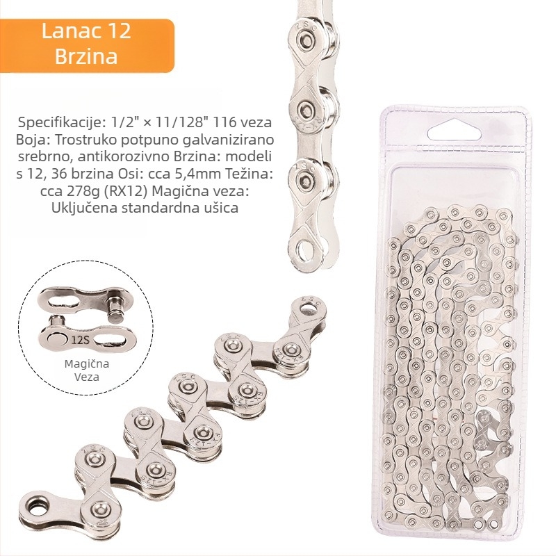 Meilong 002 lanac za MTB i cestovne bicikle, kompatibilan s 8–11 brzina, metalna konstrukcija