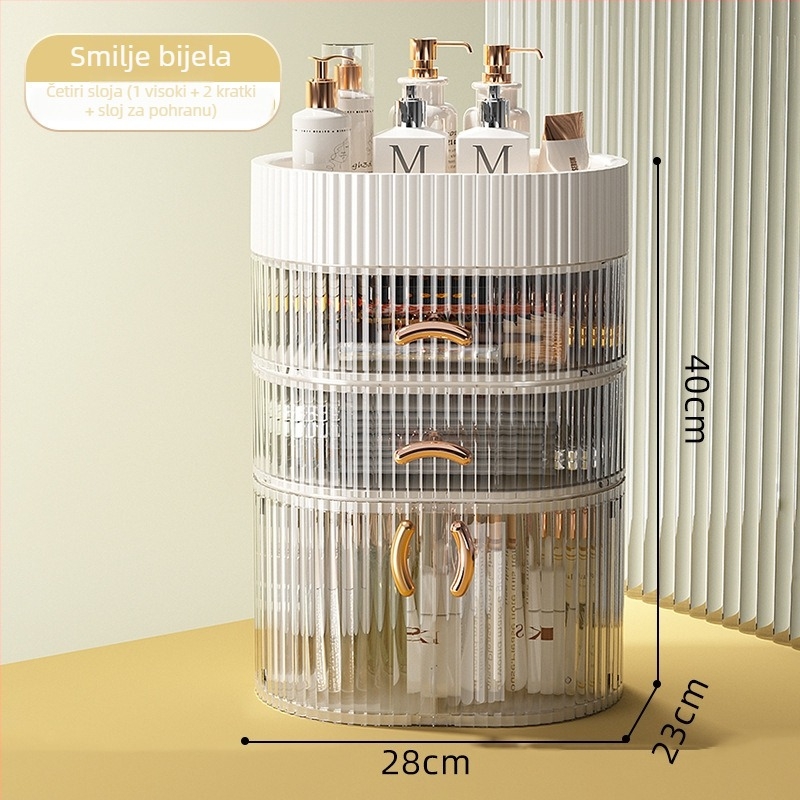 Desktop skladišna kutija, organizator kozmetike, model 20220209, Materijal: Drugo, Pogodno za kozmetiku, lijekove, sitnice, slušalice
