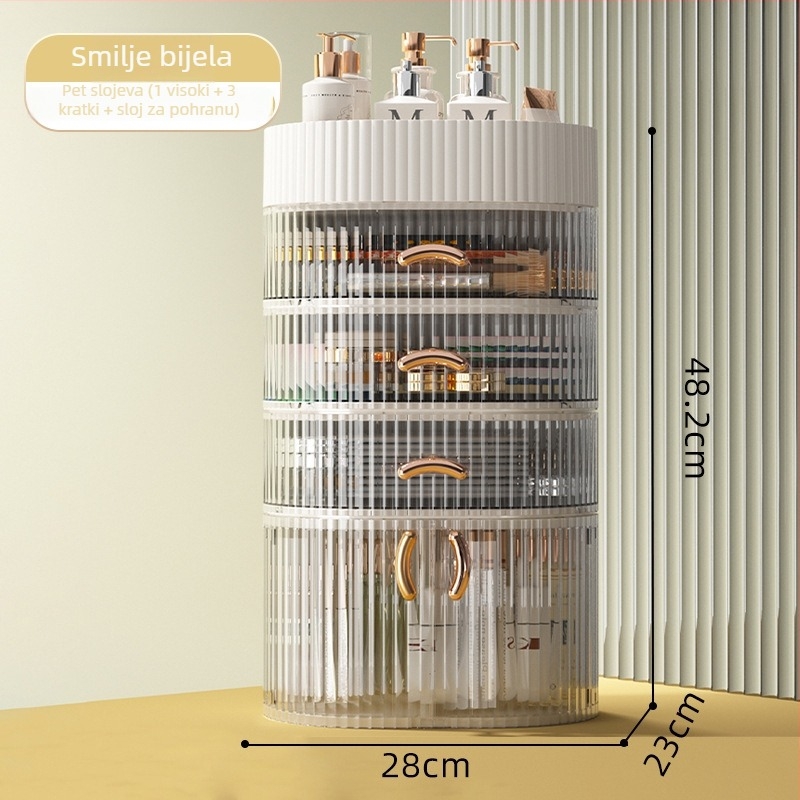 Desktop skladišna kutija, organizator kozmetike, model 20220209, Materijal: Drugo, Pogodno za kozmetiku, lijekove, sitnice, slušalice