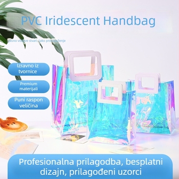 Prozirna PVC torba za darove za kozmetiku i suvenire, lasersko graviranje, dvostruki sloj