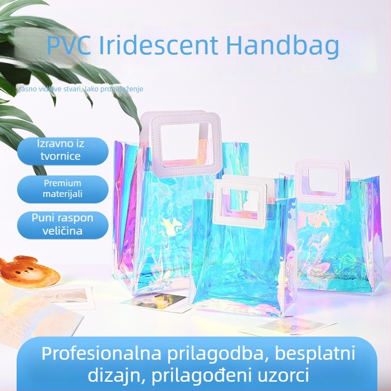 Prozirna PVC torba za darove za kozmetiku i suvenire, lasersko graviranje, dvostruki sloj