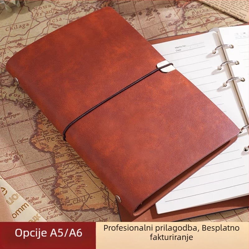 Bilježnica s otpuštajućim listovima, PU imitacije koža na omotu, Daolin papir 80 g, nehrđajući čelik veziva, model RPHYB-1