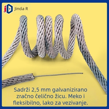 Vanjska dječja penjala mreža s sigurnosnim uputama – najlon, zavjesa užad i pocinčana zrakoplovna čelična žica, Nacionalni standard, visoka čvrstoća, otporna na habanje i vremenske uvjete
