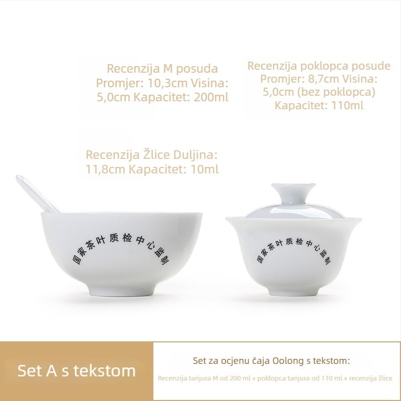 Porcelanski set za senzorno ocjenjivanje čaja, Liangting, podrijetlo Dehua County, za 1 osobu, jednostavan stil