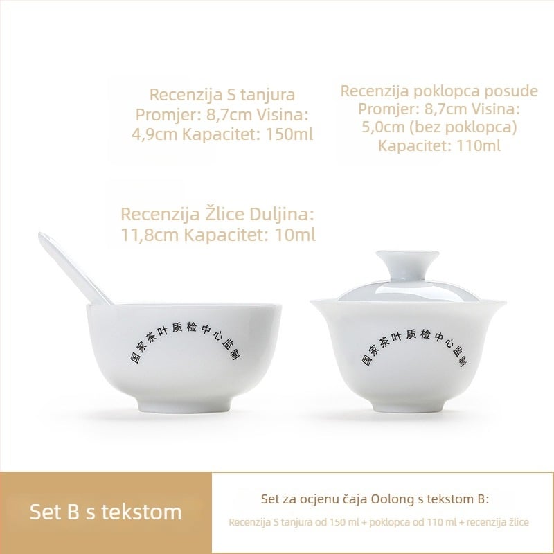 Porcelanski set za senzorno ocjenjivanje čaja, Liangting, podrijetlo Dehua County, za 1 osobu, jednostavan stil