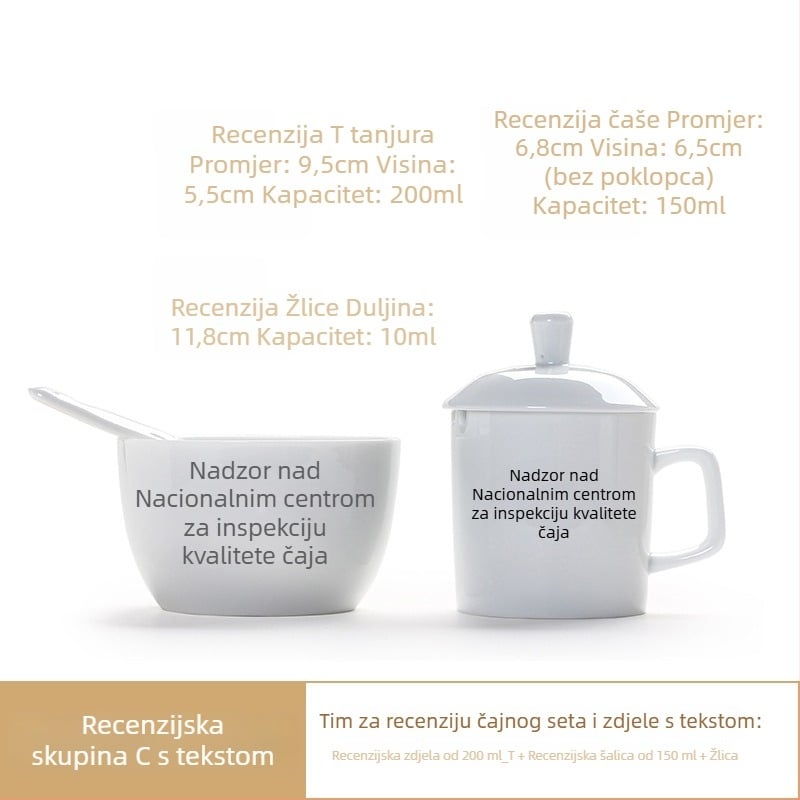 Porcelanski set za senzorno ocjenjivanje čaja, Liangting, podrijetlo Dehua County, za 1 osobu, jednostavan stil