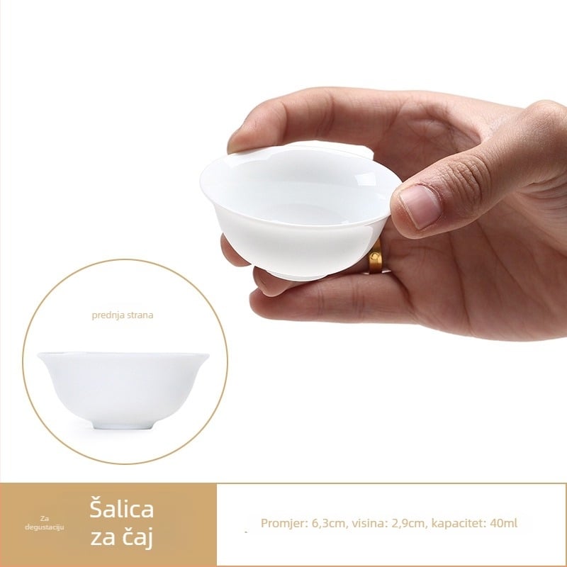 Porcelanski set za senzorno ocjenjivanje čaja, Liangting, podrijetlo Dehua County, za 1 osobu, jednostavan stil