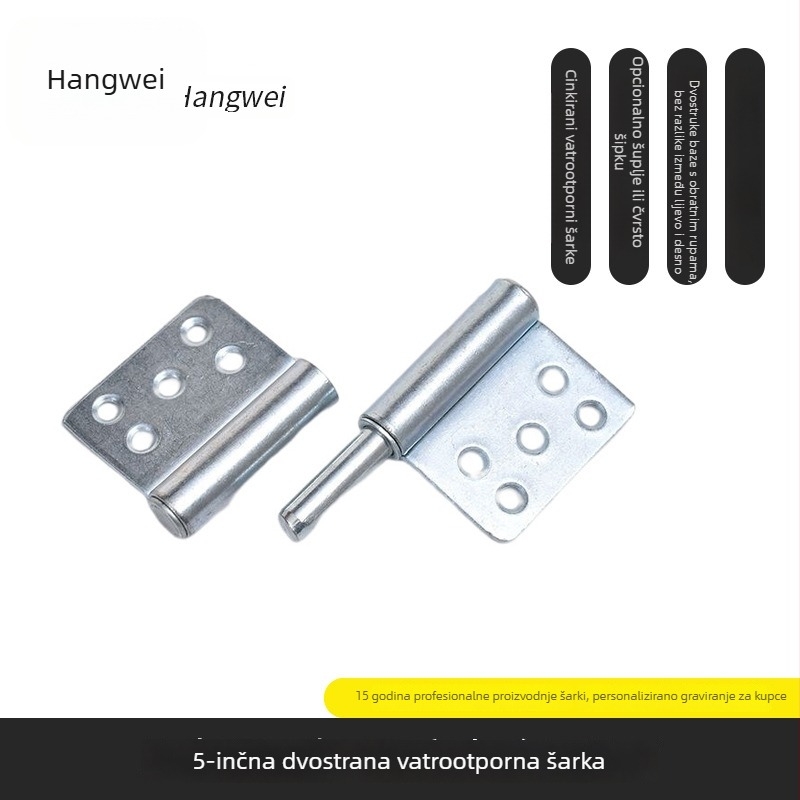 Hangwei željezna dvostruka protupožarna šarka za unutranja vrata, galvanizirana, otporna na habanje i uklonjiva, moderan minimalistički stil