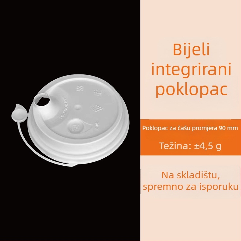 Jednokratni poklopac za šalicu čaja s mlijekom, protiv propuštanja, injekcijski oblikovan PP, okrugli, 601–700 ml, deblji