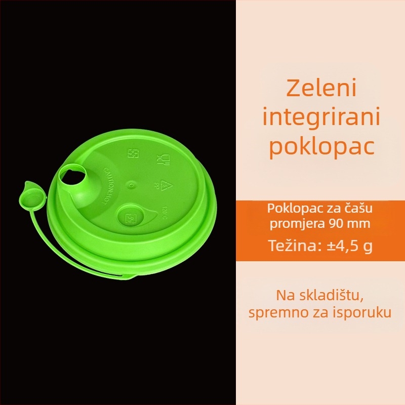 Jednokratni poklopac za šalicu čaja s mlijekom, protiv propuštanja, injekcijski oblikovan PP, okrugli, 601–700 ml, deblji